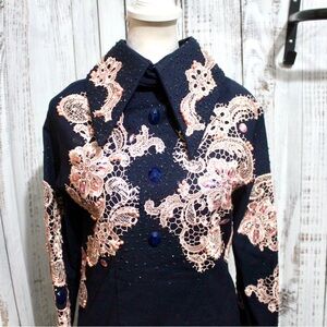 Navy Lace Embellished Women's Horse Show Jacket
